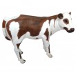 Statue en résine veau vache marron et blanc - 120 cm