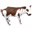 Statue en résine veau vache marron et blanc - 120 cm