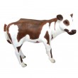 Statue en résine veau vache marron et blanc - 120 cm