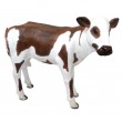 Statue en résine veau vache marron et blanc - 120 cm