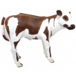 Statue en résine veau vache marron et blanc - 120 cm