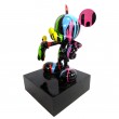 Statue en résine Mickey multicolore fond noir 30 cm