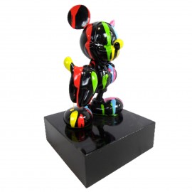 Statue en résine Mickey multicolore fond noir 30 cm