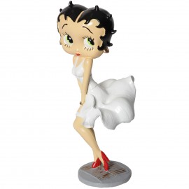 Statue en résine Betty Boop en robe blanche style Maryline monroe 36 cm
