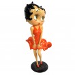 Statue en résine Betty Boop en robe orange style Maryline monroe 36 cm