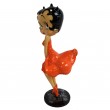 Statue en résine Betty Boop en robe orange style Maryline monroe 36 cm