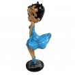 Statue en résine Betty Boop en robe bleu style Maryline monroe 36 cm