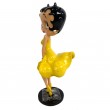 Statue en résine Betty Boop en robe jaune style Maryline monroe 36 cm