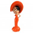 Statue en résine Betty Boop robe et chapeau orange 30 cm