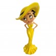 Statue en résine Betty Boop robe et chapeau jaune 30 cm
