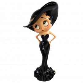 Statue en résine Betty Boop robe et chapeau noir 30 cm