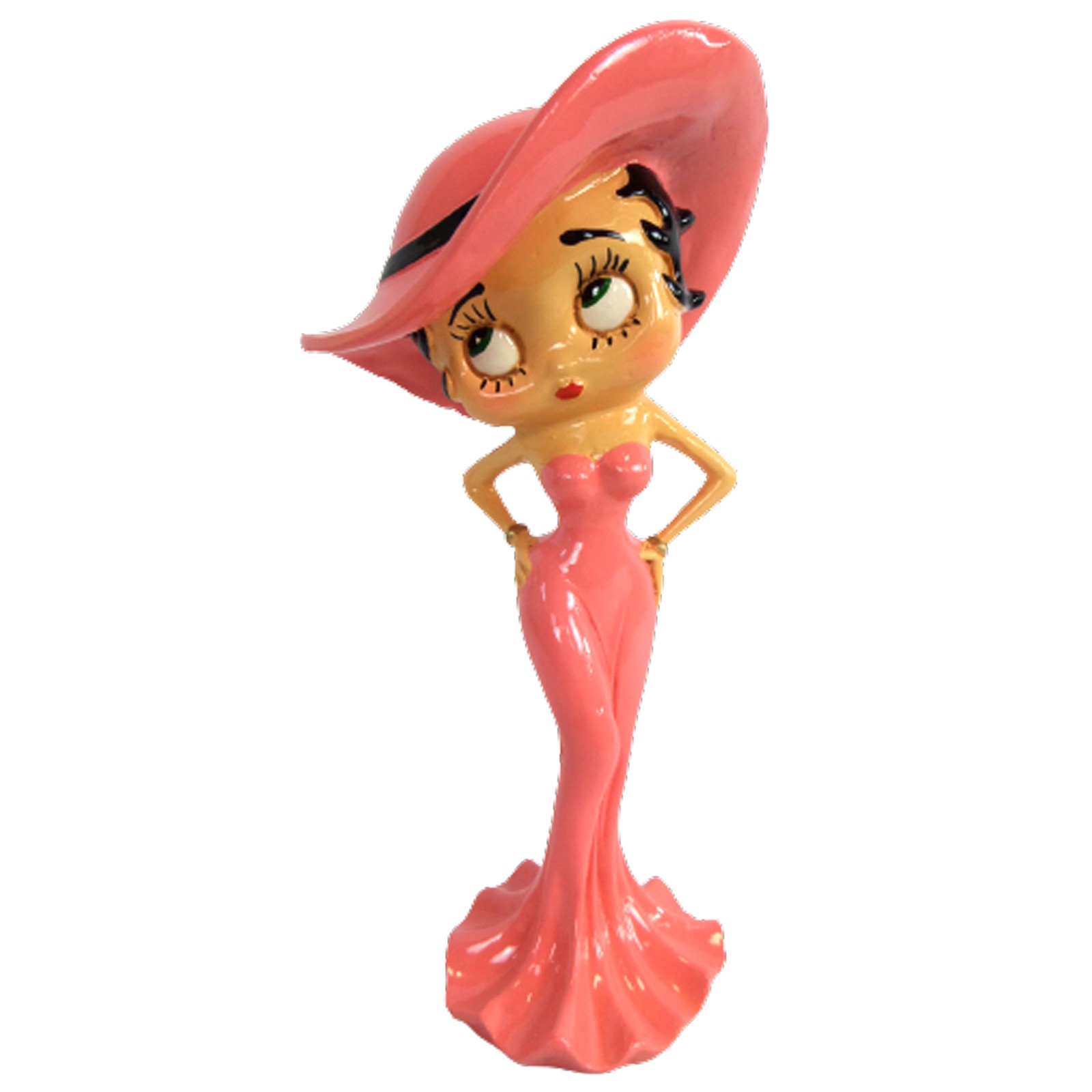 Grande Statue Betty Boop En Résine - Robe De Soirée Rouge - 95 Cm