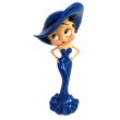 Statue en résine Betty Boop robe et chapeau bleu 30 cm