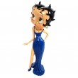 Statue en résine Betty Boop en robe de soirée longue bleu 37 cm