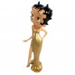 Statue en résine Betty Boop en robe de soirée longue dorée 37 cm