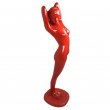 Statue en résine rouge femme nue 166 cm