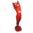 Statue en résine rouge femme nue 166 cm