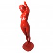 Statue en résine rouge femme nue 166 cm