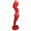 Statue en résine rouge femme nue 166 cm