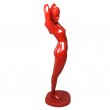 Statue en résine rouge femme nue 166 cm