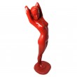 Statue en résine rouge femme nue 166 cm