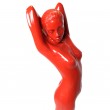 Statue en résine rouge femme nue 166 cm