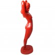 Statue en résine rouge femme nue 166 cm