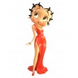 Statue en résine Betty Boop en robe de soirée longue orange 37 cm