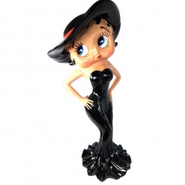 Statue en résine Betty Boop au chapeau noir 95 cm