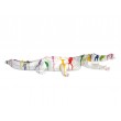 Statue crocodile multicolore fond blanc trash - 110 cm
