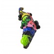 Statue crocodile multicolore fond noir trash - 110 cm