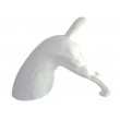 Statue en résine demi chien jack Russell blanc qui creuse 32 cm