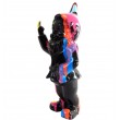 Statue en résine NAIN de jardin doigt d'honneur multicolore fond noir- 15 cm