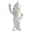 Statue en résine NAIN de jardin doigt d'honneur blanc 15 cm