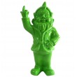 Statue en résine NAIN de jardin doigt d'honneur vert - 15 cm