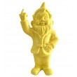 Statue en résine NAIN de jardin doigt d'honneur jaune - 15 cm