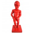 Statue Manneken-Pis en résine rouge le célèbre Belge 35 cm