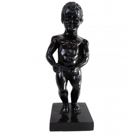 Statue en résine noire le célèbre Manneken-Pis 35 cm