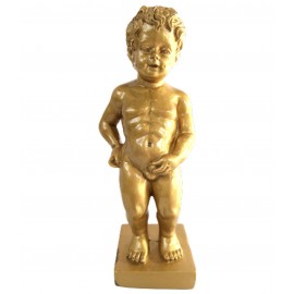 Statue en résine dorée le célèbre Manneken-Pis 15 cm