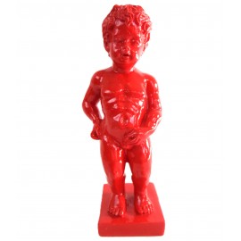Statue en résine rouge le célèbre Manneken-Pis 15 cm