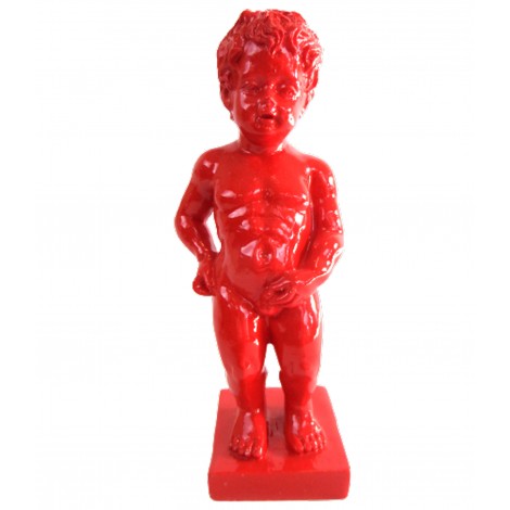 Statue en résine rouge le célèbre Manneken-Pis 15 cm