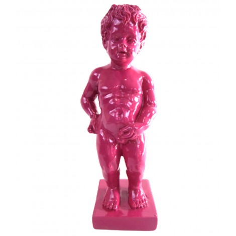 Statue en résine fuchsia le célèbre Manneken-Pis 15 cm