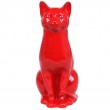 Statue chat en résine rouge 40 cm