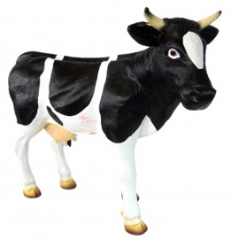 Statue en résine vache noire et blanche - 80 cm