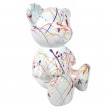 Statue Ours multicolore en résine fond blanc splash - 15 cm