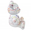 Statue Ours multicolore en résine fond blanc splash - 15 cm