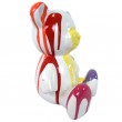 Statue Ours multicolore en résine fond blanc splash - 15 cm