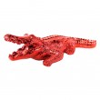 Statue crocodile rouge chromé en résine 27 cm