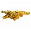 Statue crocodile doré chromé en résine 27 cm
