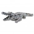 Statue crocodile argent chromé en résine 27 cm